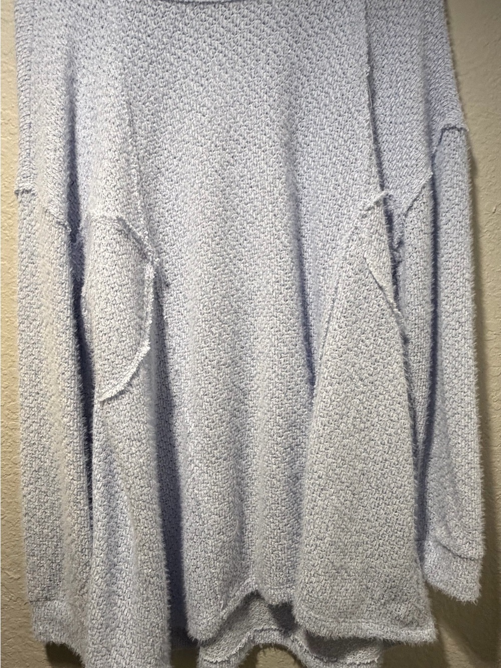 Cozy Light Gray Women's Crewneck Sweater with Pocket Detail